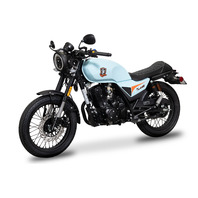 CSC Motorcycles SG250 San Gabriel Cafe Racer, Light Blue, 230cc Gas Street Motorcycle, Vintage Style, Air-Cooled Engine