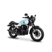 CSC Motorcycles SG250 San Gabriel Cafe Racer, Light Blue, 230cc Gas Street Motorcycle, Vintage Style, Air-Cooled Engine