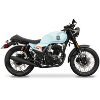 CSC Motorcycles SG250 San Gabriel Cafe Racer, Light Blue, 230cc Gas Street Motorcycle, Vintage Style, Air-Cooled Engine