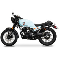 CSC Motorcycles SG250 San Gabriel Cafe Racer, Light Blue, 230cc Gas Street Motorcycle, Vintage Style, Air-Cooled Engine