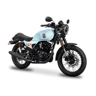 CSC Motorcycles SG250 San Gabriel Cafe Racer, Light Blue, 230cc Gas Street Motorcycle, Vintage Style, Air-Cooled Engine