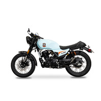 CSC Motorcycles SG250 San Gabriel Cafe Racer, Light Blue, 230cc Gas Street Motorcycle, Vintage Style, Air-Cooled Engine