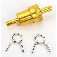 Billet Aluminum Inline Fuel Filter, 1/4" &ndash; Gold