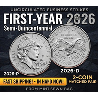 2026 Emerging Liberty Dime Set - P & D Mint Marks - Uncirculated - 2‑Coin Pair