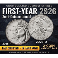 2026 Enduring Liberty Half Dollar P D Mint Mark Set Uncirculated 2 Coin Pair
