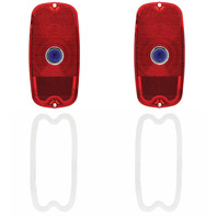 (2) Blue Dot Tail Light Lenses, Fits Chevy/GMC 1960-1966 Pickup Fleetside
