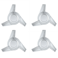 4pc Chrome 3‑Bar Right‑Swing Hubcap Spinners &ndash; Custom Wheel Accent Kit, Lightweight Plastic