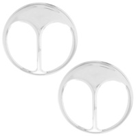 Cat Eye Headlight Covers Pair Fits 7" Round Headlights Chrome Vintage Style