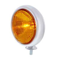 Chrome Vintage Style Amber Fog Lights - 12 V Pair H3 35W Universal
