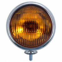 Chrome Vintage Style Amber Fog Lights - 12 V Pair H3 35W Universal