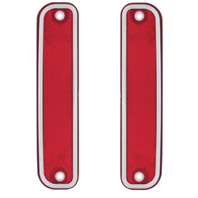 Red Front Side Marker Light Housings W/Stainless Trim for 1973&ndash;1980 Chevy/GMC Trucks