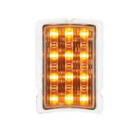 Amber/White LED Auxiliary Light Pair, fits Ford 1940 Car &ndash; Clear Lens, 21‑LED, Sealed, 12V