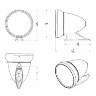 Universal 4" Bullet Racing Mirrors, Pair &ndash; Chrome Steel, Adjustable, Classic Cars