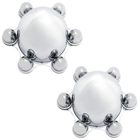 Chrome 6‑Lug Spider Hub Cap Pair &ndash; 1947&ndash;1972 Chevrolet/GMC Pickup &ndash; Bullet Style
