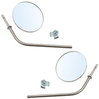 Chrome Round Mirrors, Pair for VW Type 2 Bus 1950-1967