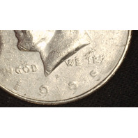 1995-P Kennedy Half Dollar 50c - Strike through grease error
