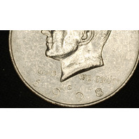 1998-D Kennedy Half Dollar 50c - Strike through grease error