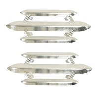 Horn Grilles Custom 3-Bar Pair, Fits Air Cooled VW Beetle 52-67