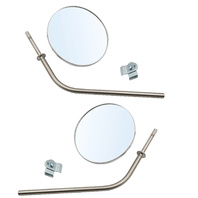 Round Chrome Mirror Pair Fits VW Bus 1950-1967 Left & Right Side Replacement