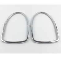Tail Light Lens Chrome Trim Ring Pair Compatible with VW 1968&ndash;1970 Beetle &ndash; Replaces 111‑945‑117A