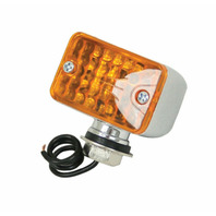 Pair Compact Amber Turn Signals &ndash; Chrome Mini Lights Compatible with VW Bug