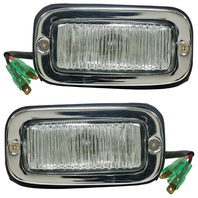 Chrome Backup Light Assemblies, Pair, for VW Type 2 Bus 1957-71