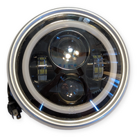 Pirate Mfg LED Headlight Insert with DRL Halo & Silver Trim for CSC SG250 Cafe Racer
