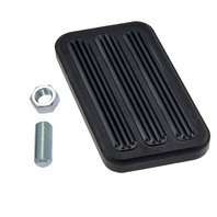 Black Aluminum Brake Pad w/ Rubber Inserts - 4-1/2" x 2-1/2" Street Rod