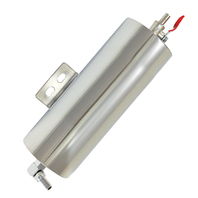 3 x 8 Polished Stainless Steel Radiator Overflow Tank W/ Drain - Universal Fit