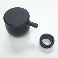 thumbnail image 2 of Hot Rod Black Ball Milled Aluminum Valve Cover Breather Kit W/Grommet 2 of 11