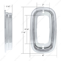 1960&ndash;66 Chevy GMC Fleetside Tail Light Bezels Chrome Plastic Pair | 111244