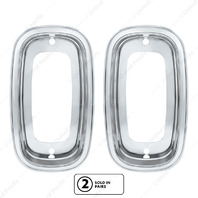 1960&ndash;66 Chevy GMC Fleetside Tail Light Bezels Chrome Plastic Pair | 111244