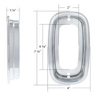 1960&ndash;66 Chevy GMC Fleetside Tail Light Bezels Chrome Plastic Pair | 111244