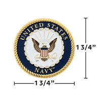 U.S. Navy Adhesive Metal Medallion - 1-3/4" - Car Truck Exterior Emblem Hot Rod U.S. Navy Adhesive Metal Medallion - 1-3/4" - Car Truck Exterior Emblem Hot Rod