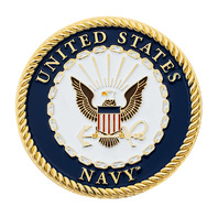 U.S. Navy Adhesive Metal Medallion - 1-3/4" - Car Truck Exterior Emblem Hot Rod U.S. Navy Adhesive Metal Medallion - 1-3/4" - Car Truck Exterior Emblem Hot Rod