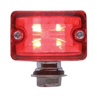 4 Red LED Small Rectangular Chrome Rod Light w/ Red Lens - 12V - Hot Rat Rod