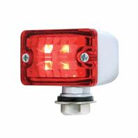 4 Red LED Small Rectangular Chrome Rod Light w/ Red Lens - 12V - Hot Rat Rod
