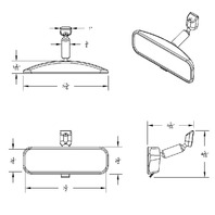 Universal Black Day/Night Interior Rearview Mirror Assembly - Glue-On Mount
