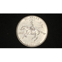1999 P Delaware State Quarter 25&Ccedil; Spitting Horse Reverse Mint Error Variety