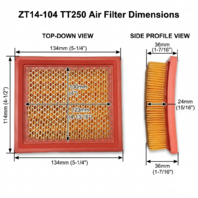 Air Filter for RPS Hawk 250 & CSC TT250 Dual Sport Motorcycles