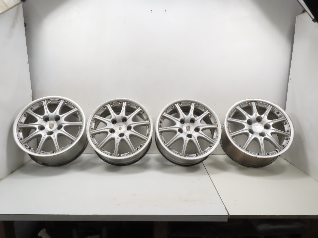 01 Porsche Boxster 986 #1300 Wheel Set Sport BBS 10 Spoke Staggard 18x8.5 & 18x9 OEM