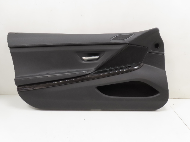 12 BMW 650i F12 Convertible #1306 Door Panel Trim, Black Nappa Black Wood Left