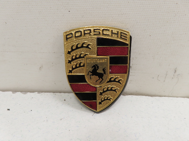 98 Porsche Boxster 986 #1308 Emblem, Front Hood Badge Crest, Gold 911 99655921101