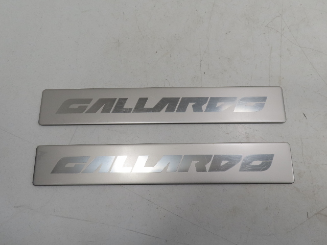 06 Lamborghini Gallardo #1310 Trim Pair, Door Sill Scuff Plate Silver Left & Right OEM