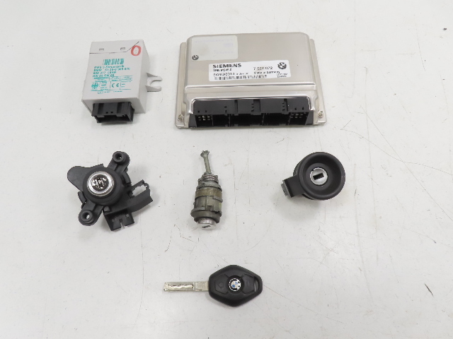 03 BMW Z4 E85 #1312 Lock Set, Engine ECU Immobilizer Ignition 2.5L M54