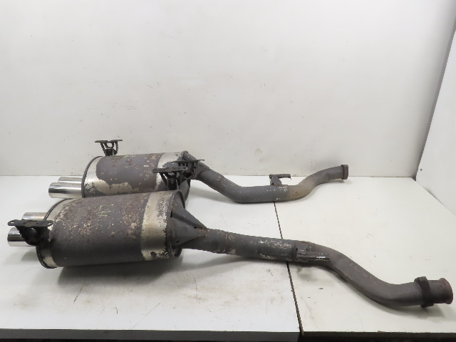 00 BMW Z3 M #1313 Exhaust Mufflers W/Mounts, OEM S52 Quad Tip