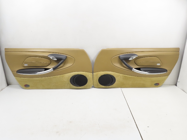 00 Porsche Boxster S 986 #1316 Door Panel Pair, Tan Leather, Right & Left
