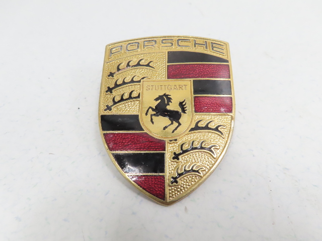 00 Porsche Boxster S 986 #1316 Emblem, Front Hood Badge Crest, Gold 911 99655921100