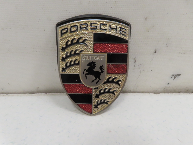 01 Porsche Boxster S 986 #1330 Emblem, Front Hood Badge Crest, Gold 911 99655921100
