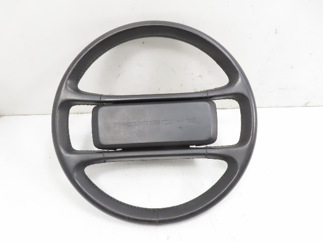 87 Porsche 928 S4 #1331 Steering Wheel W/ Pad, Leather Black